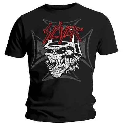 Buy Slayer Men's Black Short Sleeved T-Shirt Graphic Skull Rock Band Official • 13.95£