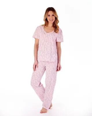 Buy Ladies Pyjamas Paisley Short Sleeve Pyjamas Stretch Cotton Blend By Slenderella • 22.49£