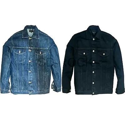 Buy New Mens Denim Vintage Heavy Classic Casual Biker Jeans Trucker Jacket Top • 20.99£