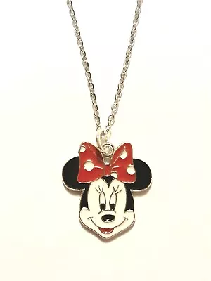 Buy ❤️ Minnie Mouse Red Bow Cartoon Enamel Charm 18  Chain Necklace Gift  • 3.95£