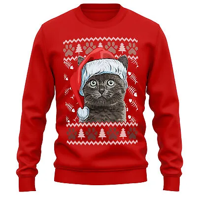 Buy British Shorthair Cat Christmas Sweatshirt Owner Jumper Day Him Her Unisex • 24.99£