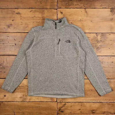 Buy Vintage North Face Fleece Jacket L Gorpcore 1/4 Zip Grey Outdoor Hiking • 39.99£