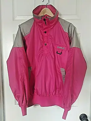 Buy Creblet Switzerland VTG Ski Jacket 46 L Anorak Pink Gray 1/4 Zip Snap Up Womens • 33.03£