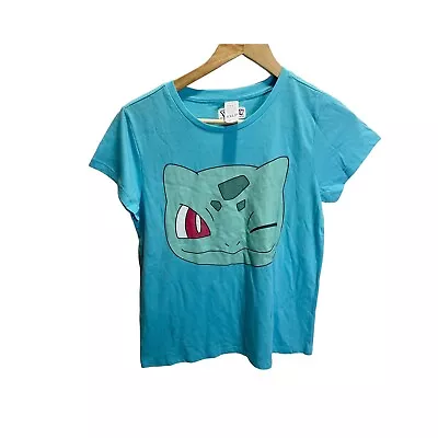 Buy Pokemon Bulbasaur Wink Face T-Shirt Girls Blue Short Sleeved XXL NEW • 11.83£