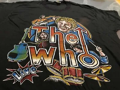 Buy Vintage The Who Live T-shirt Front And Back Prints  Keith  Moon Pete Roger John • 25£