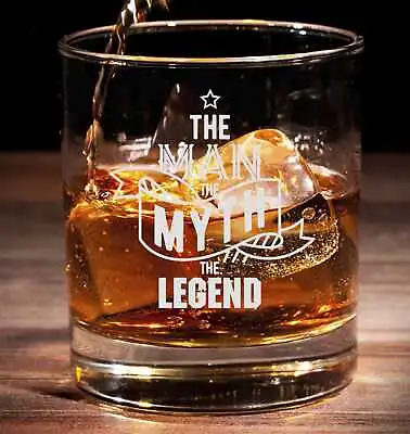 Buy The Man The Myth The Legend / Logo / Motif - Engraved Etched Whiskey T • 12£