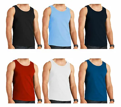 Buy New Men Training Gym Tops Vests 100% Cotton Tank Top Summer T-Shirt Plain SM-5XL • 3.99£