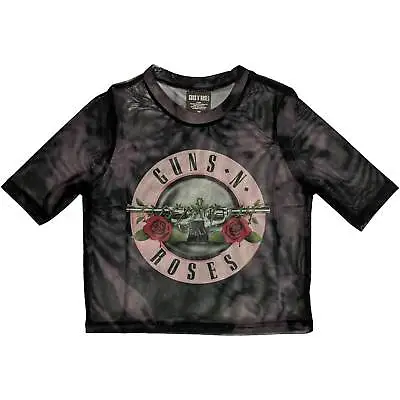 Buy Guns N' Roses Ladies Crop Top: Pink Tint Bullet Logo OFFICIAL NEW  • 20.06£