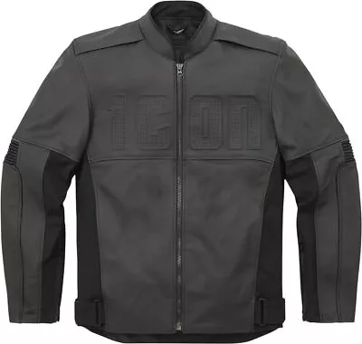 Buy Icon Motorhead3 Motorcycle Motorbike Leather Jacket Black • 374.99£