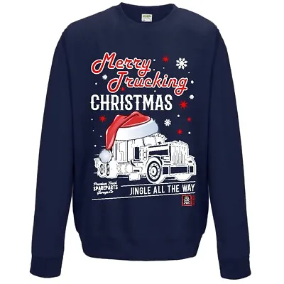 Buy Funny Merry Trucking Christmas Truck Trucker Mens Sweatshirt Jumper Xmas Gift • 23.95£