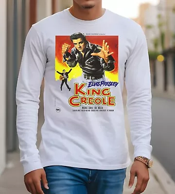 Buy Men's Elvis Presley T-Shirt King Creole Movie Long Sleeve T-Shirt Rock & Roll • 13.95£