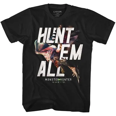 Buy Monster Hunter World Hunt Em All Capcom Video Game Men's T Shirt • 39.34£