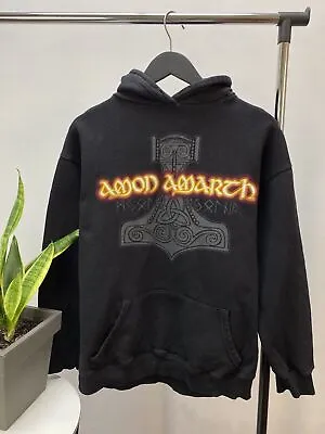 Buy Vintage Amon Amarth Band Hoodie Size M Black Tour Death Metal Medium • 92.68£