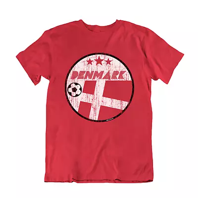 Buy DENMARK Football T-Shirt 2022 Retro Circle, Adults Kids Or Baby, World Cup • 8.99£