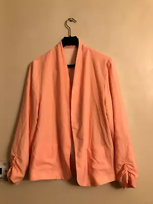 Buy New Look 12 Ladies Lined Coral Collared Open Fronted Scrunched Wrist  Jacket • 0.70£
