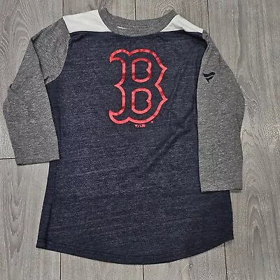 Buy Boston Red Sox T-Shirt Long Sleeve Fanatics Womens Small Back Print Front Red B • 17.95£