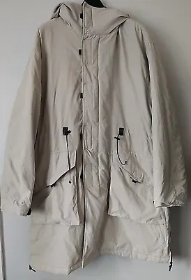 Buy Replay Parka Jacket Mens XXL Cream Long Quilted Coat Mod Terrace Indie • 49.94£