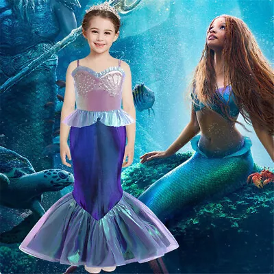Buy Kids Girls Princess Ariel The Little Mermaid Fancy Dress Clothes Party Costume • 24.39£