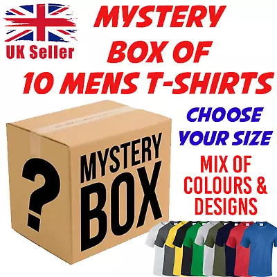 Buy Mixed Box Job Lot Of Mens T-shirts Colours Clearance Wholesale T Shirt Mens • 11.99£