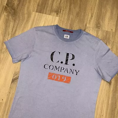 Buy Mens CP. Company Re-colour T-shirt Size M Blue Great Con • 29£