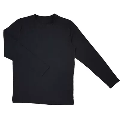 Buy Mens Long Sleeve T Shirt Plain Cotton Crew Neck Slim Fit New Casual Basic Top • 5.96£