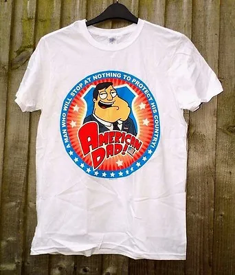 Buy Mens T-shirt​ American Dad 100% Cotton  T-Shirt ( Available In Small - X Large ) • 4.25£