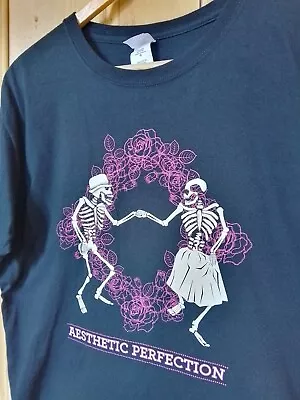 Buy Aestheic Perfection Size Large Gildan Black Cotton T-Shirt Dancing Skeletons • 39.99£