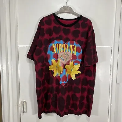 Buy Nirvana T Shirt Heart Shaped Box 2020 Red Yellow Short Sleeve Size 2XL • 39.99£