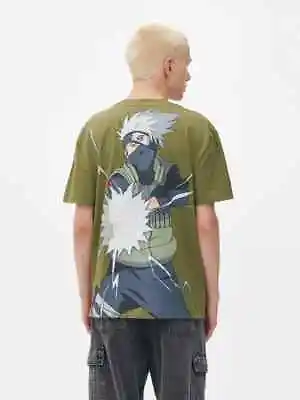 Buy BN Official Khaki NARUTO SHIPPUDEN T-shirt MEDIUM Primark Top Kakashi Hatake NEW • 19.99£
