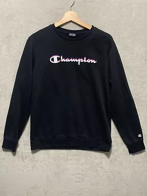 Buy Champion Sweatshirt 2 XL Boys Girls 15-16 Years Black Pullover Spell Out • 9.88£