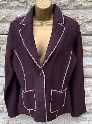 Buy Ladies Roman Originals 100% Wool Purple Short Tweed Jacket Blazer  UK S • 7.49£