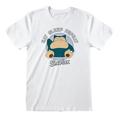 Buy Pokemon - Snorlax Eat Sleep Repeat Official Tee T-Shirt Mens • 15.49£