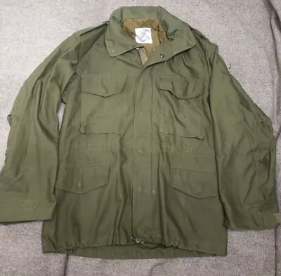 Buy Vintage US Army M65 OG-107 Field Coat Mans Jacket Parka - Size Large Made In US • 79.99£