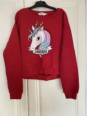 Buy H&M Girls Christmas Unicorn Sweater, Age 10-12 Years, Excellent Condition • 2.99£