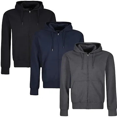 Buy New Mens Hoodies Zip Up Hooded Fleece Zipper Plain Top Jacket Coat Warm Jumper • 11.99£