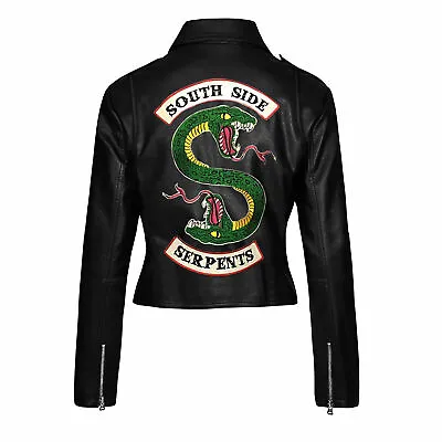 Buy Women Southside Serpents Women's Faux Leather Biker Jacket With Free Shipping • 72.69£