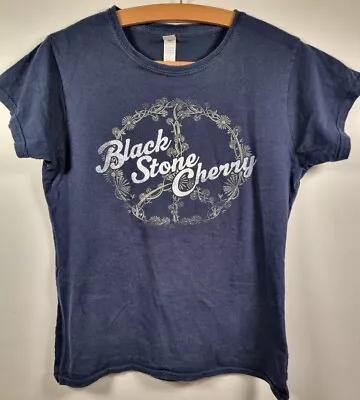 Buy Black Stone Cherry Blue T-shirt Short Sleeved Fitted Size LARGE 8/10 Ladies • 8.99£