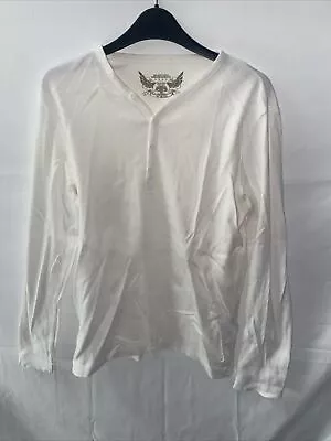 Buy Burton Menswear London Medium White T Shirt Button Top • 7.99£