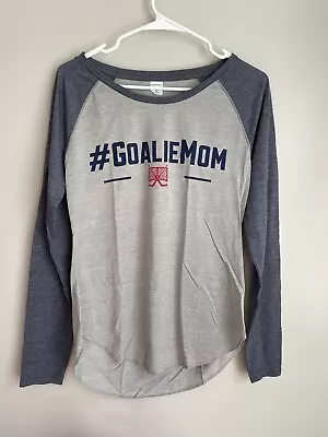 Buy Goalie Mom Ice Hockey Women’s Raglan Long Sleeve T-shirt Gray Navy • 17.91£