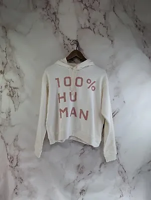 Buy Everlane Hoodie Women Small White Typography Pullover Sweatshirt 100% Human • 21.68£