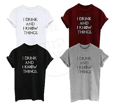 Buy  I Drink And Know I Things Tyrion Lannister Game Of Thrones Funny Unisex T-shirt • 11.99£