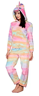 Buy Womens Character Lounge Set Fleece Pyjamas Twosie 3D Pjs Ladies Xmas Gift Size • 17.95£