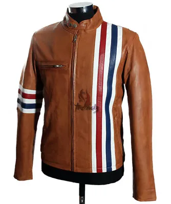 Buy Easy Rider Tan Men's New Biker Style Real Lambskin Leather Movie Fashion Jacket • 119.99£