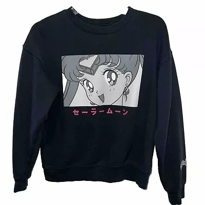 Buy Sailor Moon Naoko Takeuchi Black Crewneck Pullover Sweatshirt Size Small S Anime • 23.67£