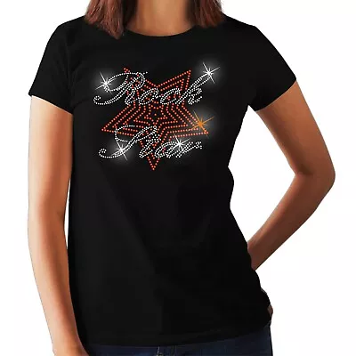 Buy ROCK STAR Music Ladies Fitted T Shirt Rhinestone Crystal Design (any Size ) • 11.99£