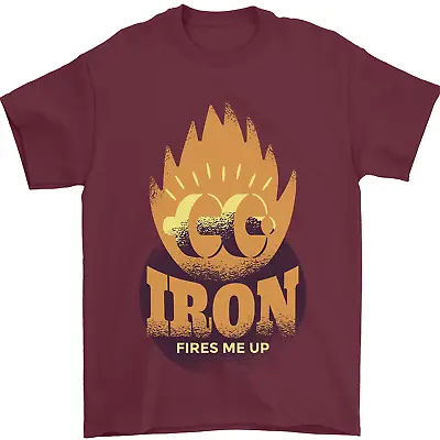 Buy Iron Fires Me Up Gym Bodybuilding Mens T-Shirt 100% Cotton • 10.48£