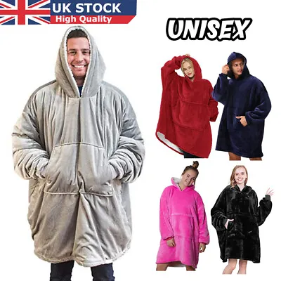 Buy Big Hooded Hoodie Blanket Sherpa Fleece Ultra Plush Unisex Oversized Sweatshirt • 11.99£