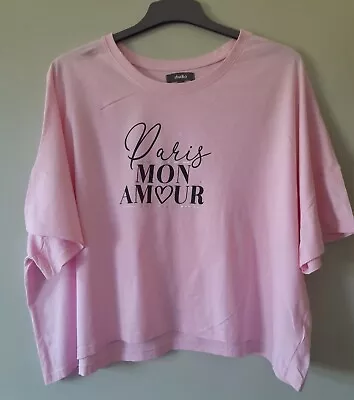 Buy Ladies/Womans T- Shirt Pink  Size 24/26 Petit Mon Amour Slogan On The Front  • 0.99£