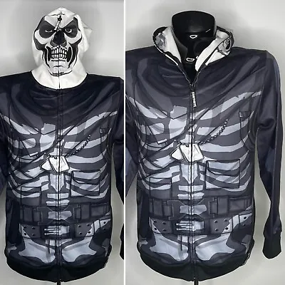 Buy FORTNITE Skull Trooper Hoodie Sweatshirt Youth 2XL Full Zip Mesh Skeleton Face • 15.07£