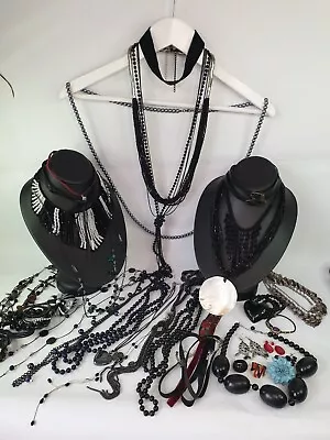 Buy Goth Steampunk Black/Red Chokers Jewellery Bundle Necklaces Bracelets... • 23.50£